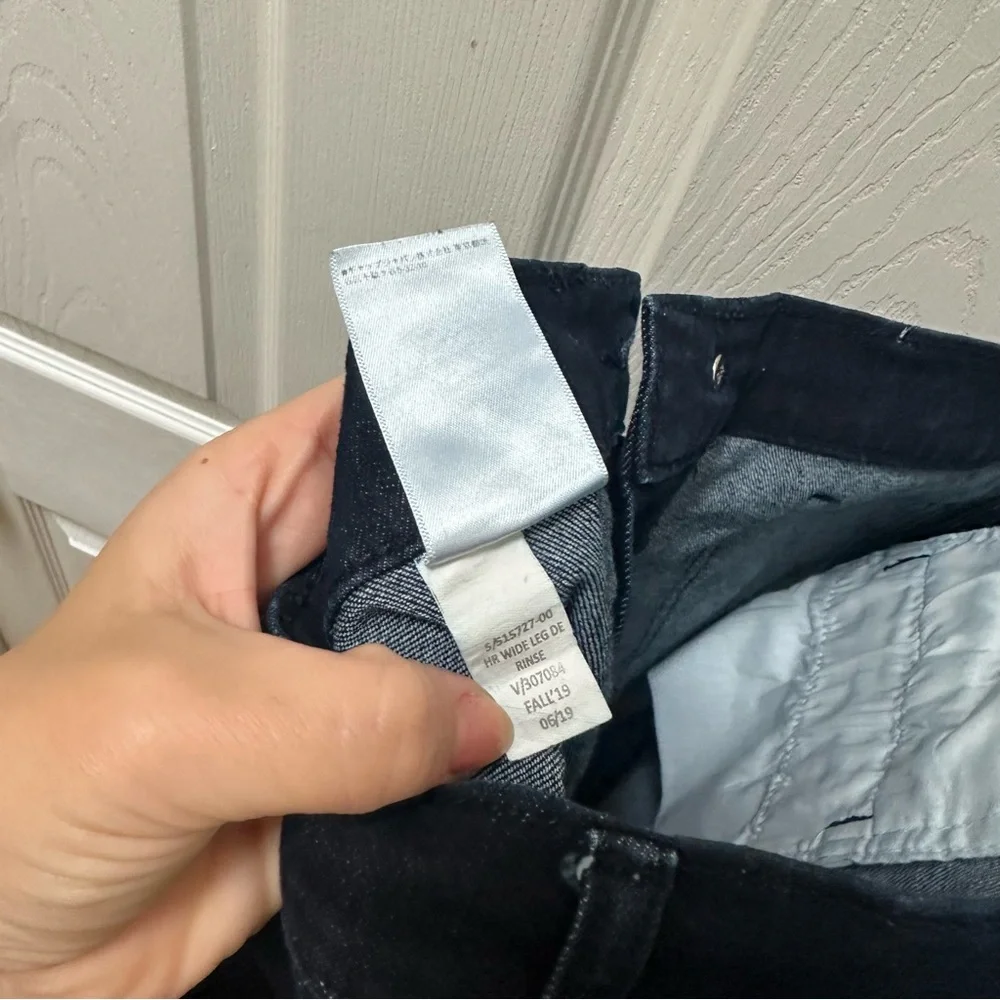 Banana Republic high rise wide leg dark blue jeans 28 6 front pockets